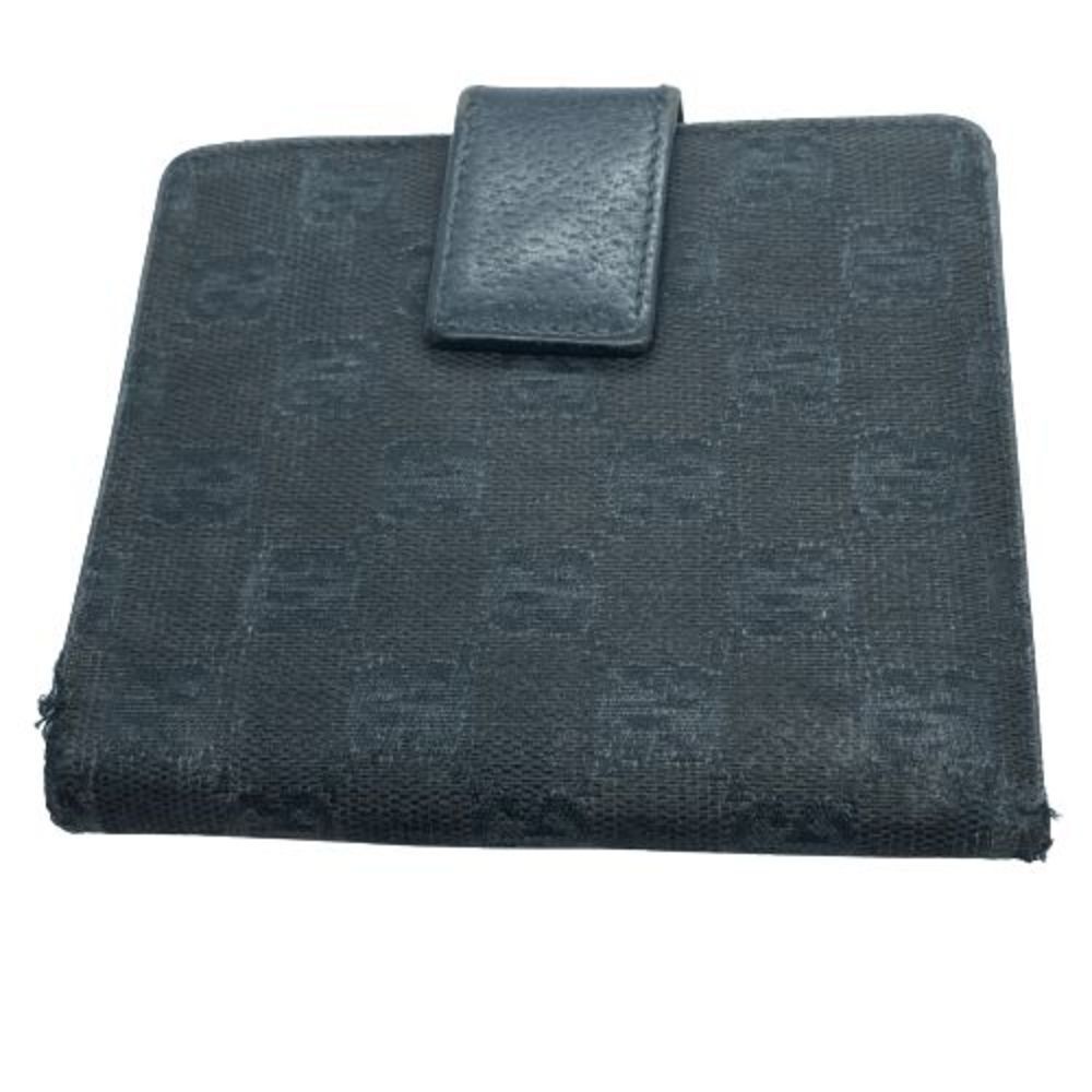 Authentic Gucci Black Canvas & Leather Double Sided Bifold Wallet **FLAWS** - Picture 2 of 12